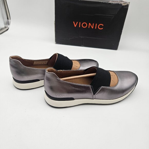 Vionic Cadee Metallic Pewter Ballet Flats Womens Sz 7 NIB - Picture 4 of 7